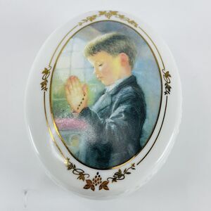 Kathryn Andrews Fincher My First Communion Ceramic Trinket Box #40468 VTG 2003